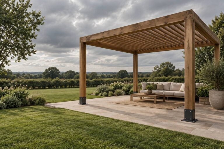 Pergola en bois et vent : ancrage et fixation au sol